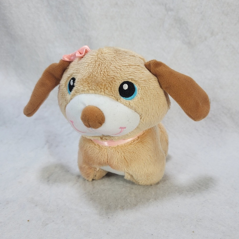 VTech Care for Me Learning Carrier Puppy Plush Dog Tan Pink Bow 80-191500 Toy